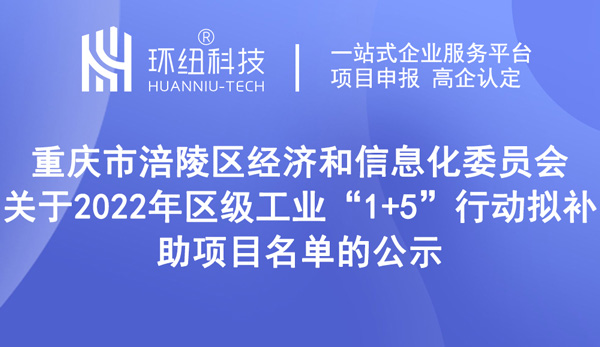 涪陵區(qū)工業(yè)發(fā)展“1+5”行動(dòng)專項(xiàng)資金補(bǔ)助