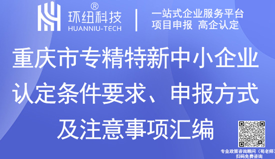重慶市專精特新中小企業認定